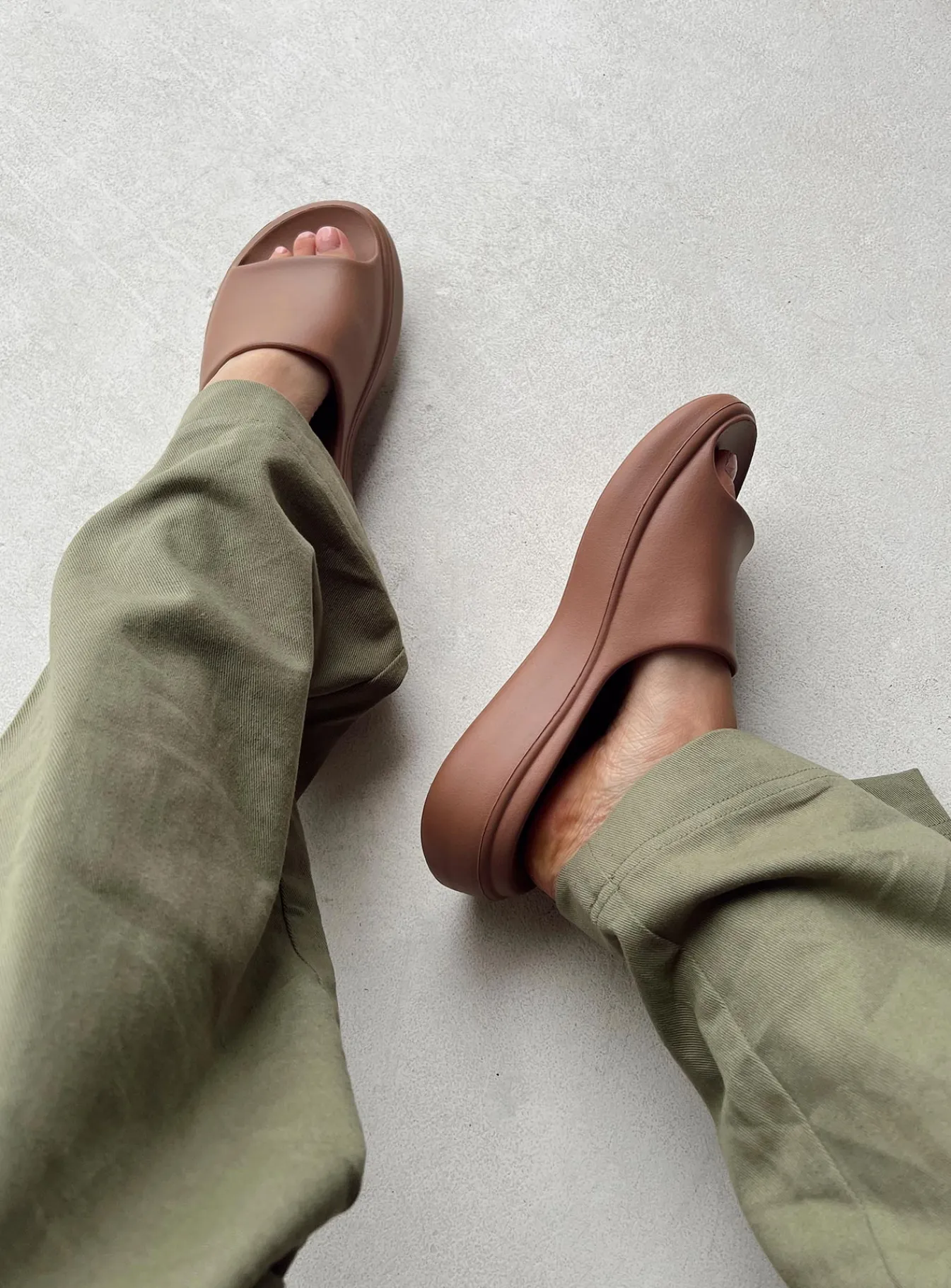 Princess Polly Havana Slides Choc Latte Brown Best