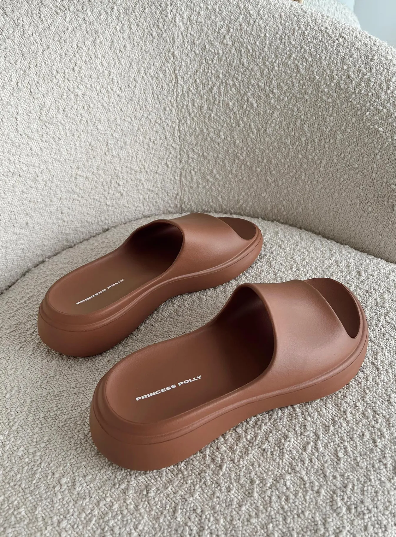 Princess Polly Havana Slides Choc Latte Brown Best
