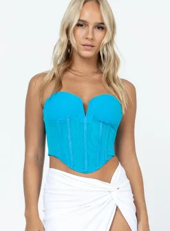 Princess Polly Hawker Top Blue Cheap