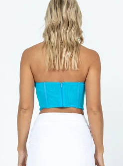 Princess Polly Hawker Top Blue Cheap