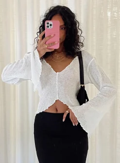 Princess Polly Hawksley Long Sleeve Top  White Hot