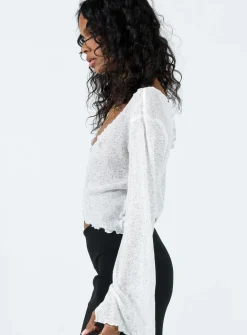 Princess Polly Hawksley Long Sleeve Top White Hot