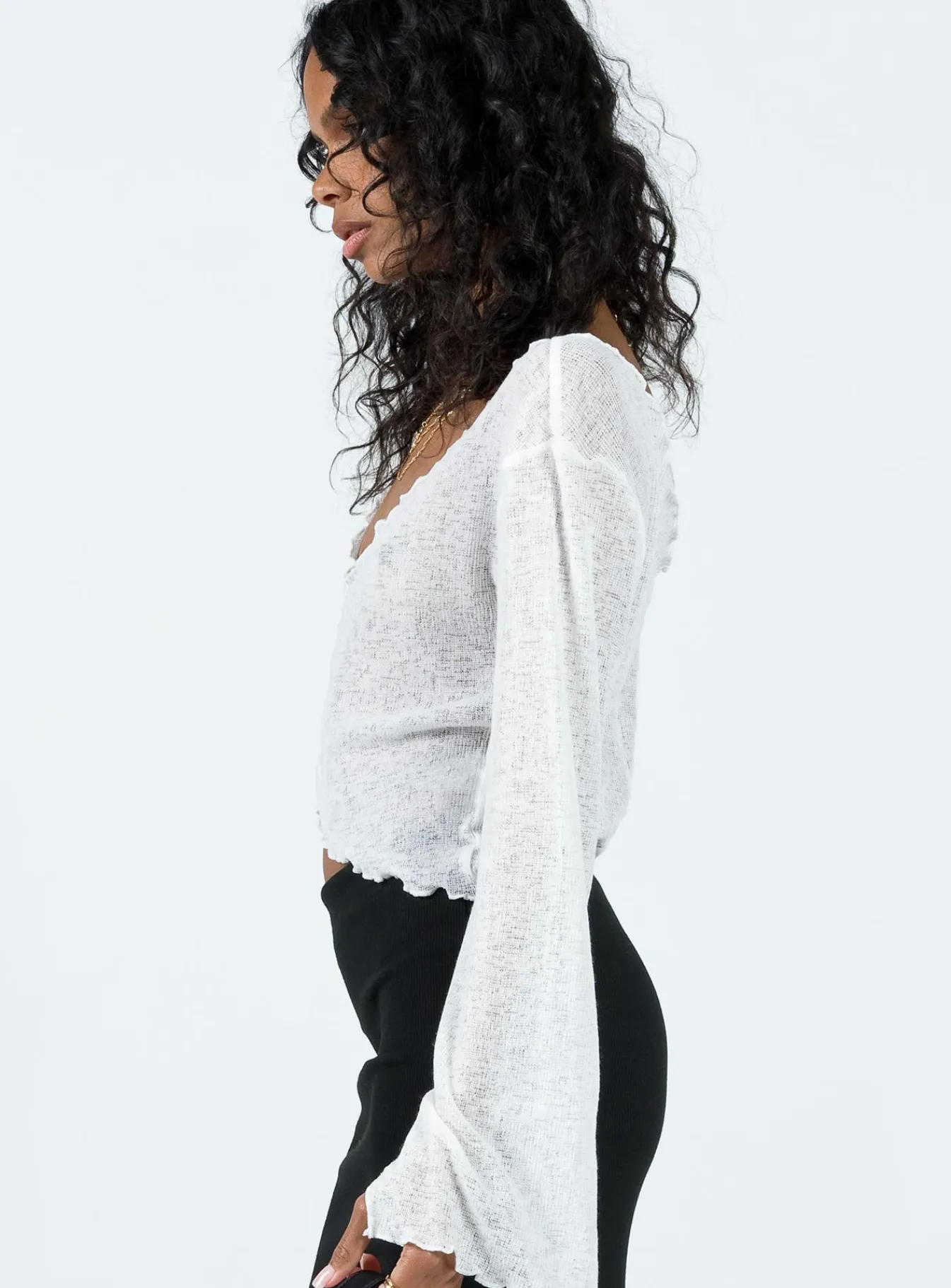 Princess Polly Hawksley Long Sleeve Top White Hot