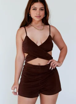 Princess Polly Hawthorne Romper  Brown Hot