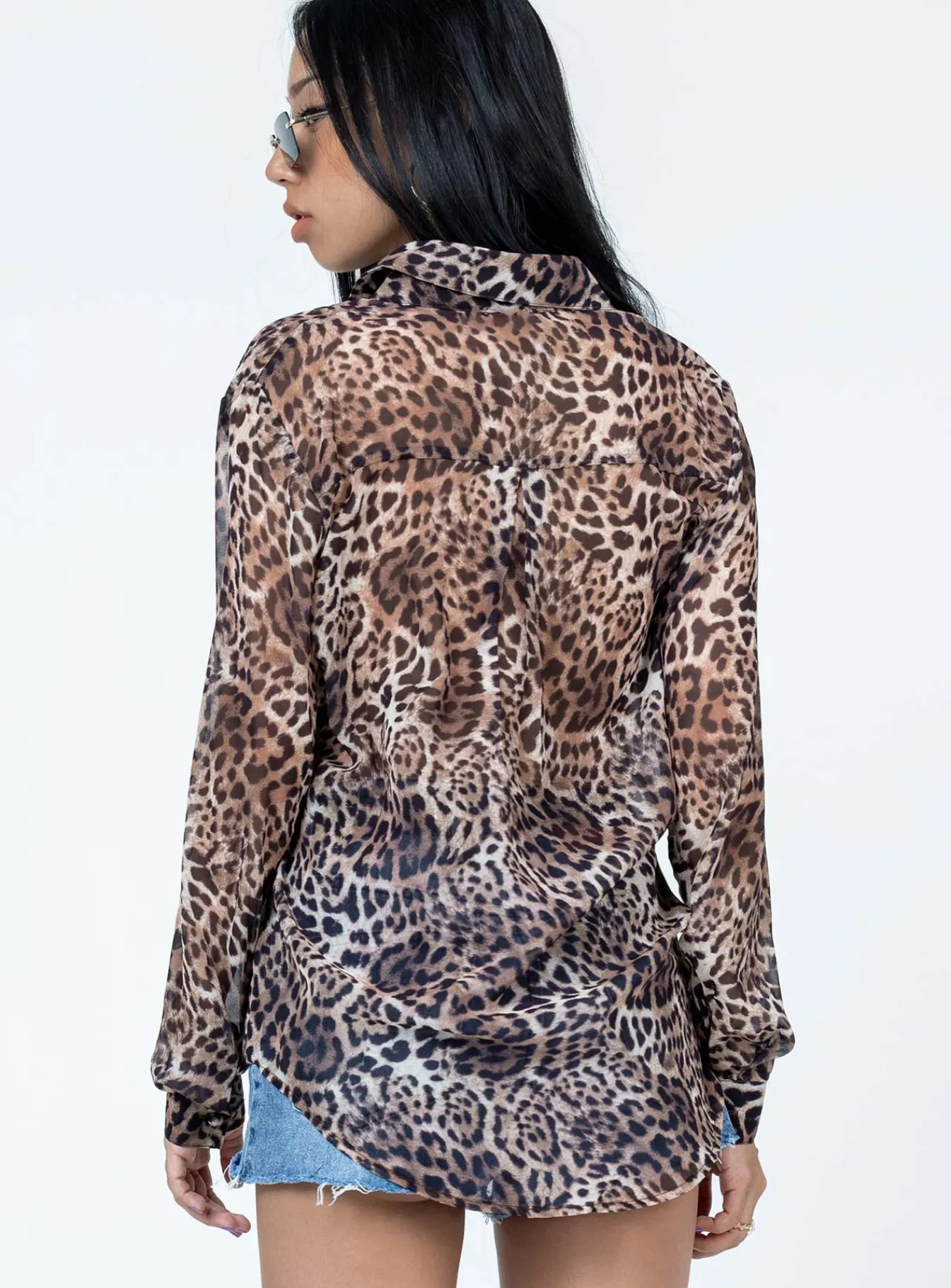 Princess Polly Hayden Shirt Leopard Flash Sale