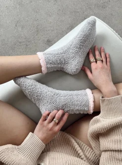 Princess Polly Hayes Sock Pack  Pink / Grey Clearance
