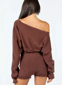 Princess Polly Hazel Knit Shorts Brown Flash Sale