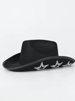 Princess Polly Headline Cowboy Hat Black Hot