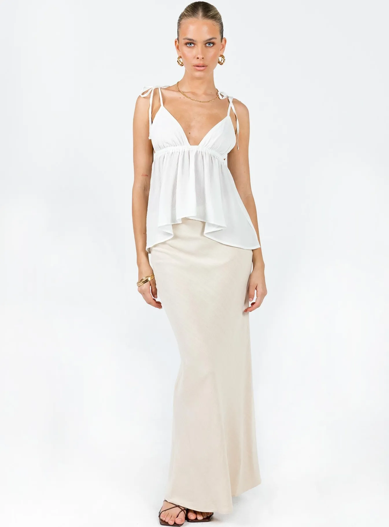 Princess Polly Hearts Flutter Top Ivory Hot
