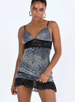 Princess Polly Heary Lace Trim Mini Dress  Green Flash Sale