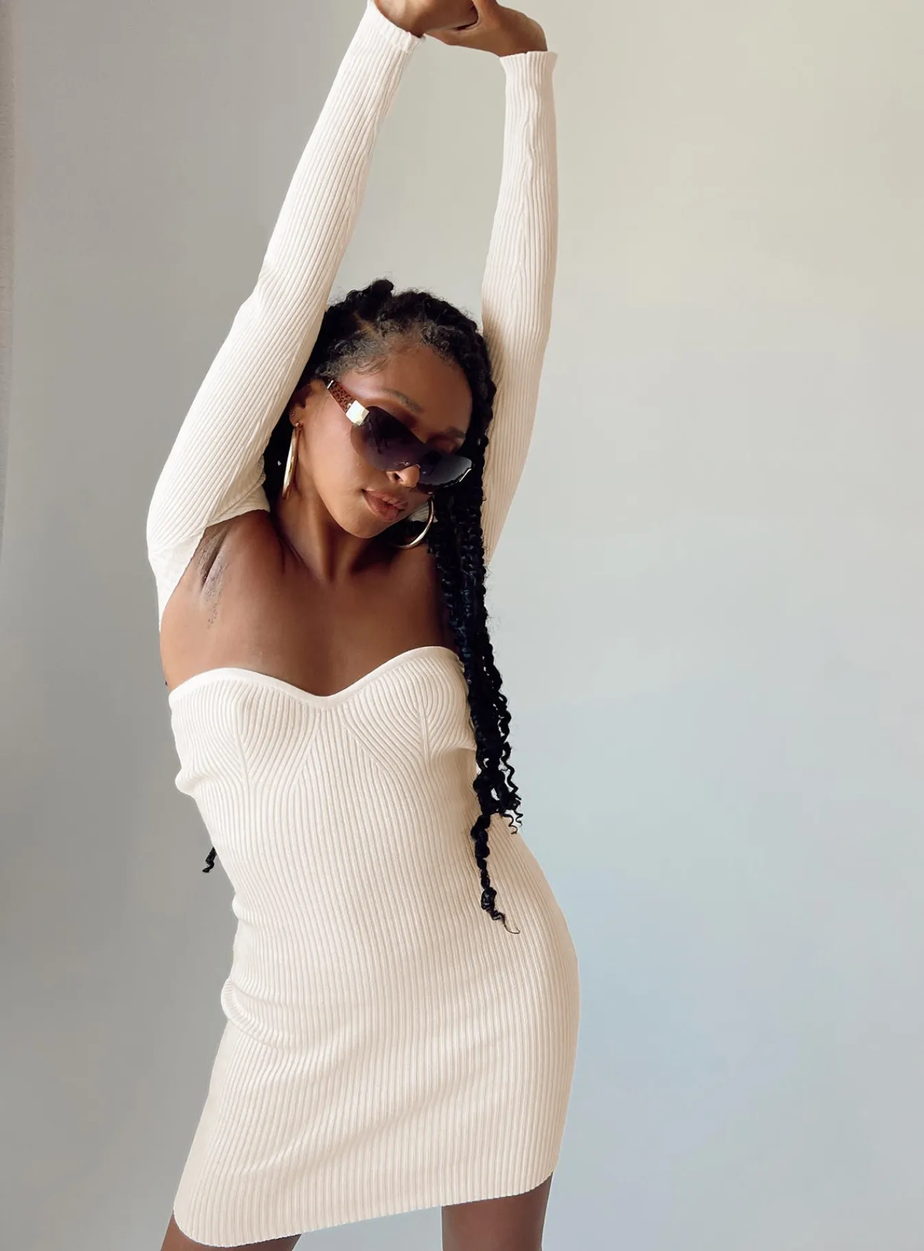 Princess Polly Hellie Mini Dress Cream Flash Sale