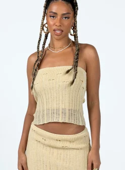 Princess Polly Hendon Tube Top  Beige Cheap