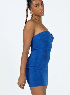 Princess Polly Henriette Mini Dress  Blue Clearance