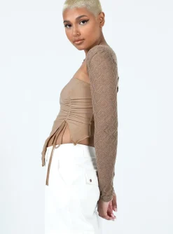 Princess Polly Herloom Bolero Brown Cheap