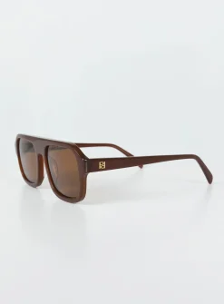 Princess Polly Hetley Sunglasses Brown Clearance