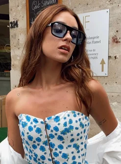 Princess Polly Hetley Sunglasses/ Blue   Black Shop