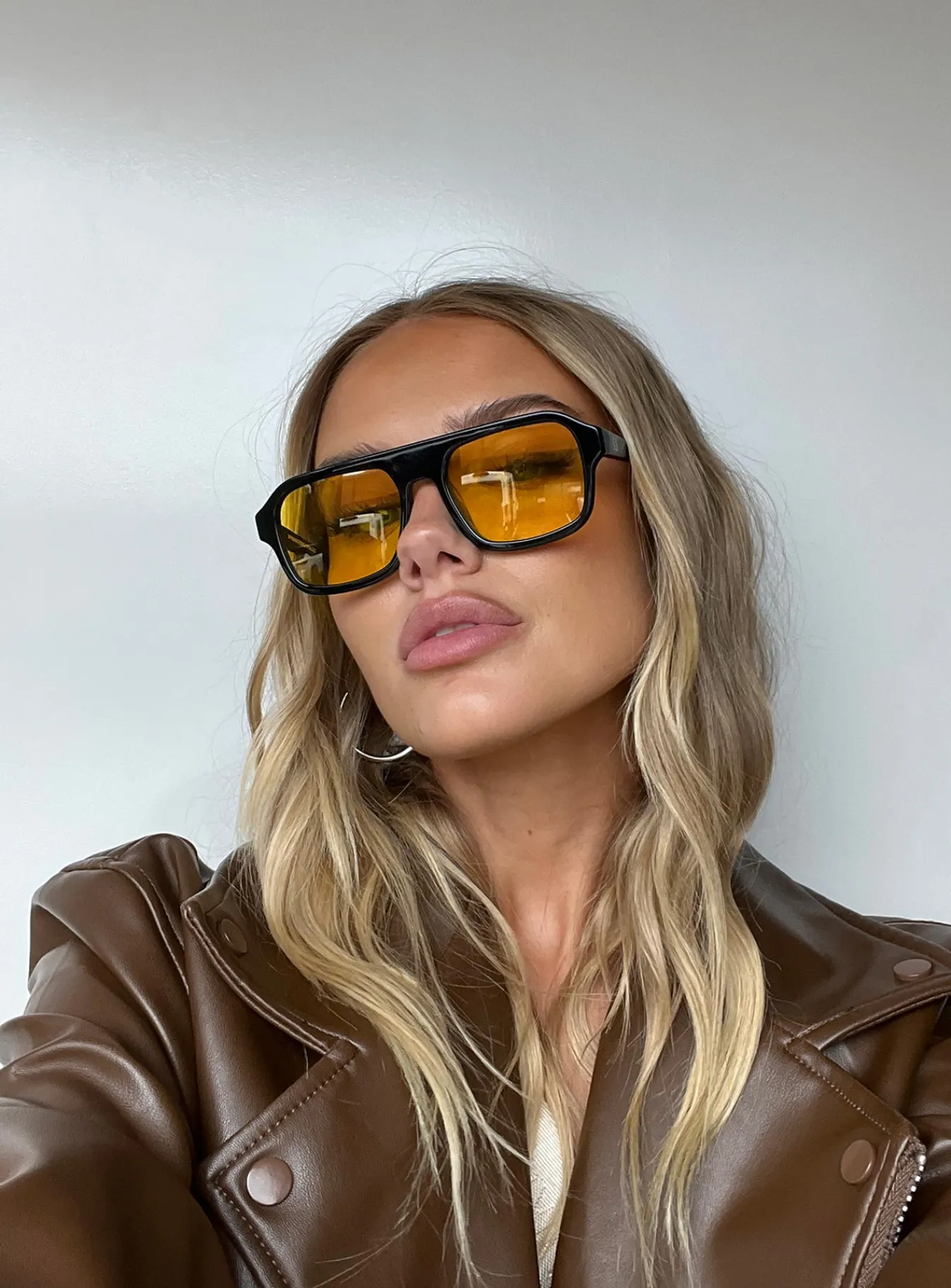 Princess Polly Hetley Sunglasses/ Yellow Black Hot