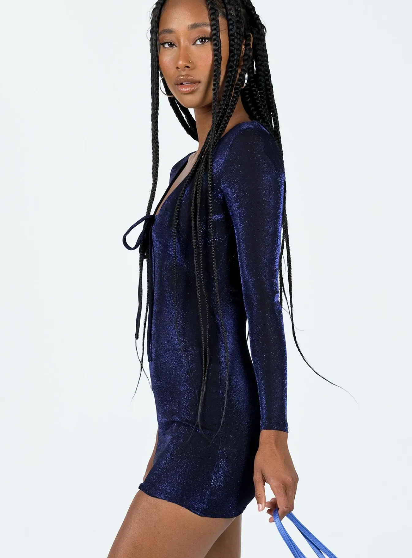 Princess Polly Hewitt Long Sleeve Mini Dress Navy Discount