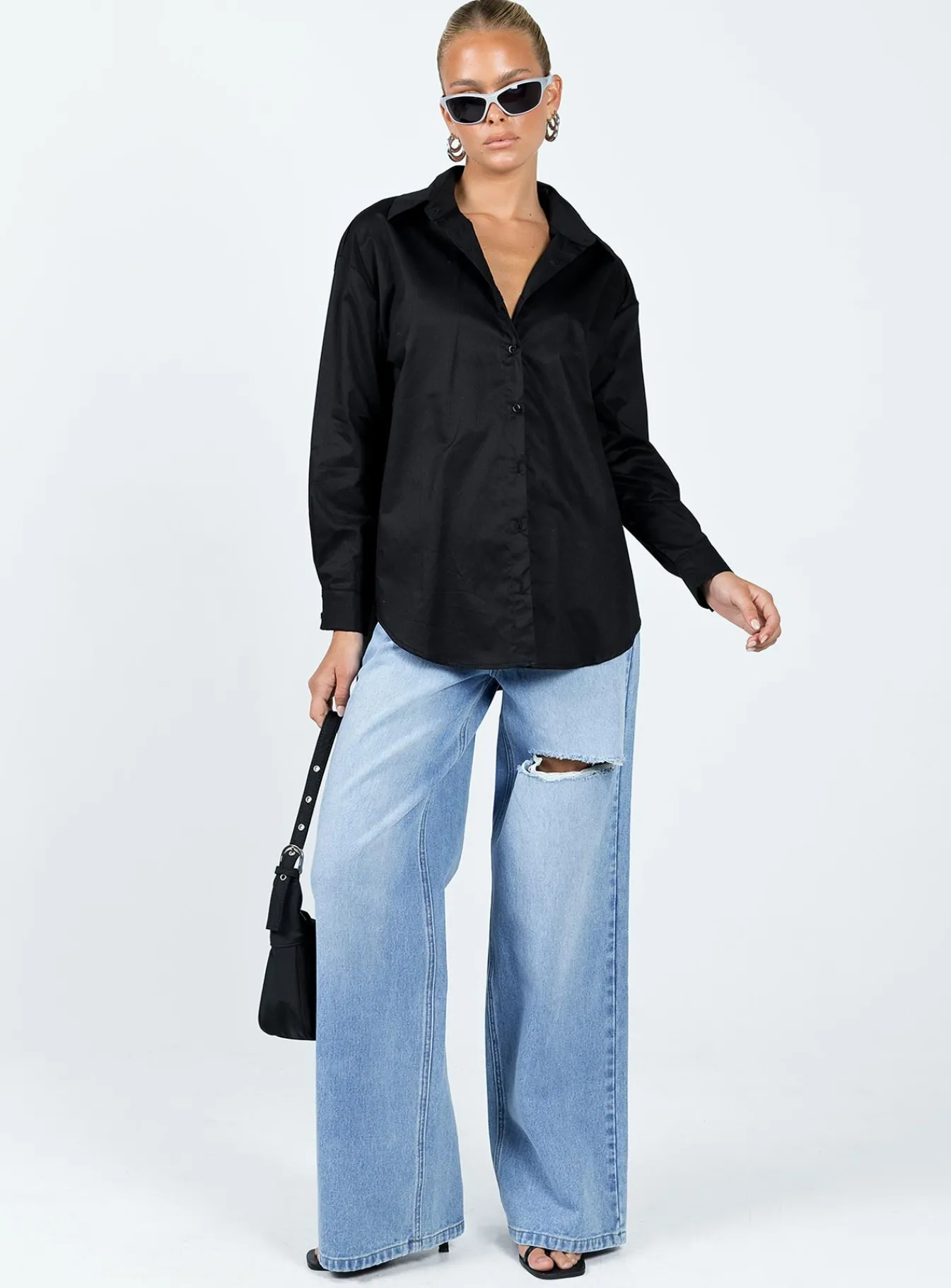 Princess Polly Hexon Shirt Black Hot