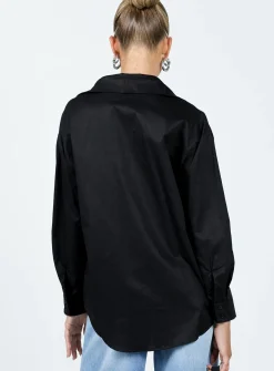 Princess Polly Hexon Shirt Black Hot