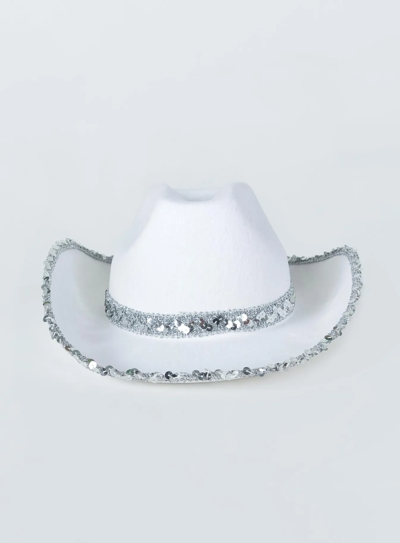 Princess Polly Hey Ya Sequin Cowboy Hat White Cheap