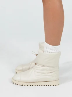 Princess Polly Higgins Quilted Ankle Boots Beige Flash Sale