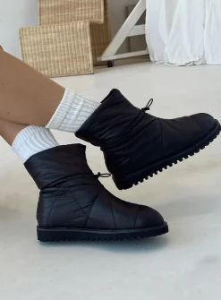 Princess Polly Higgins Quilted Ankle Boots Black Cheap