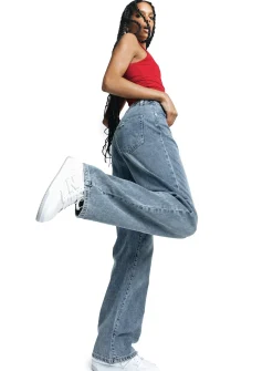 Princess Polly Hoban Jeans Mid Wash  Denim Hot