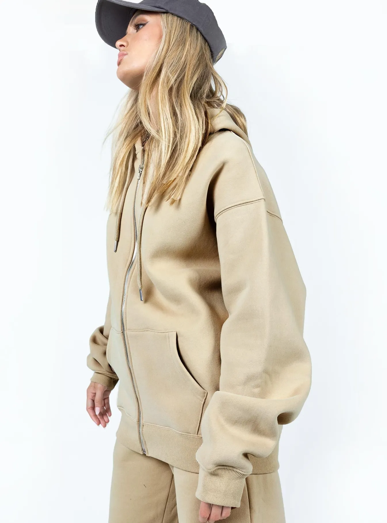 Princess Polly Hoda Zip Up Jacket Beige Online