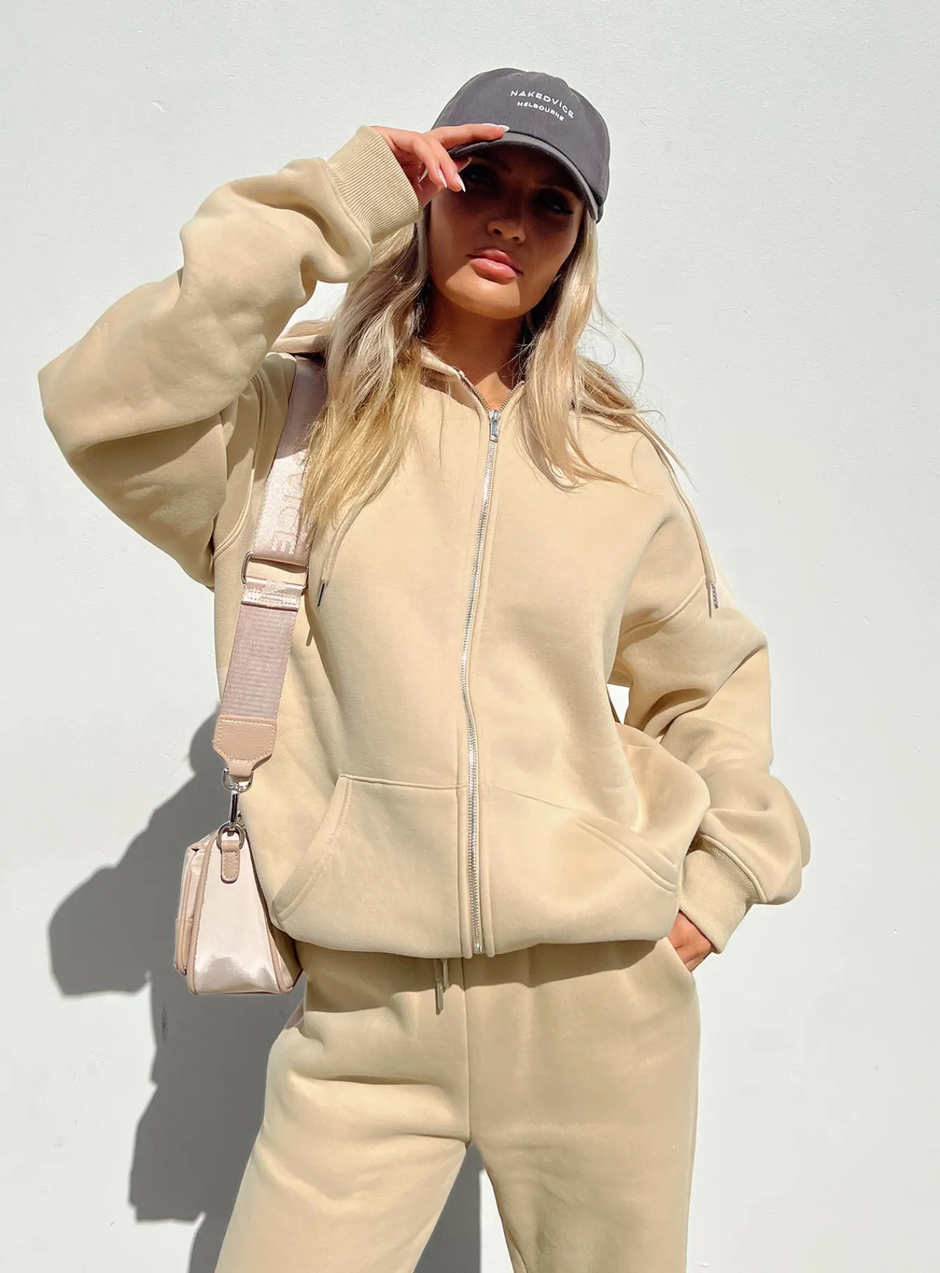 Princess Polly Hoda Zip Up Jacket Beige Online