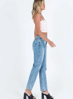 Princess Polly Holly Asymmetric Straight Leg Jean Light Wash Tall   Denim Online