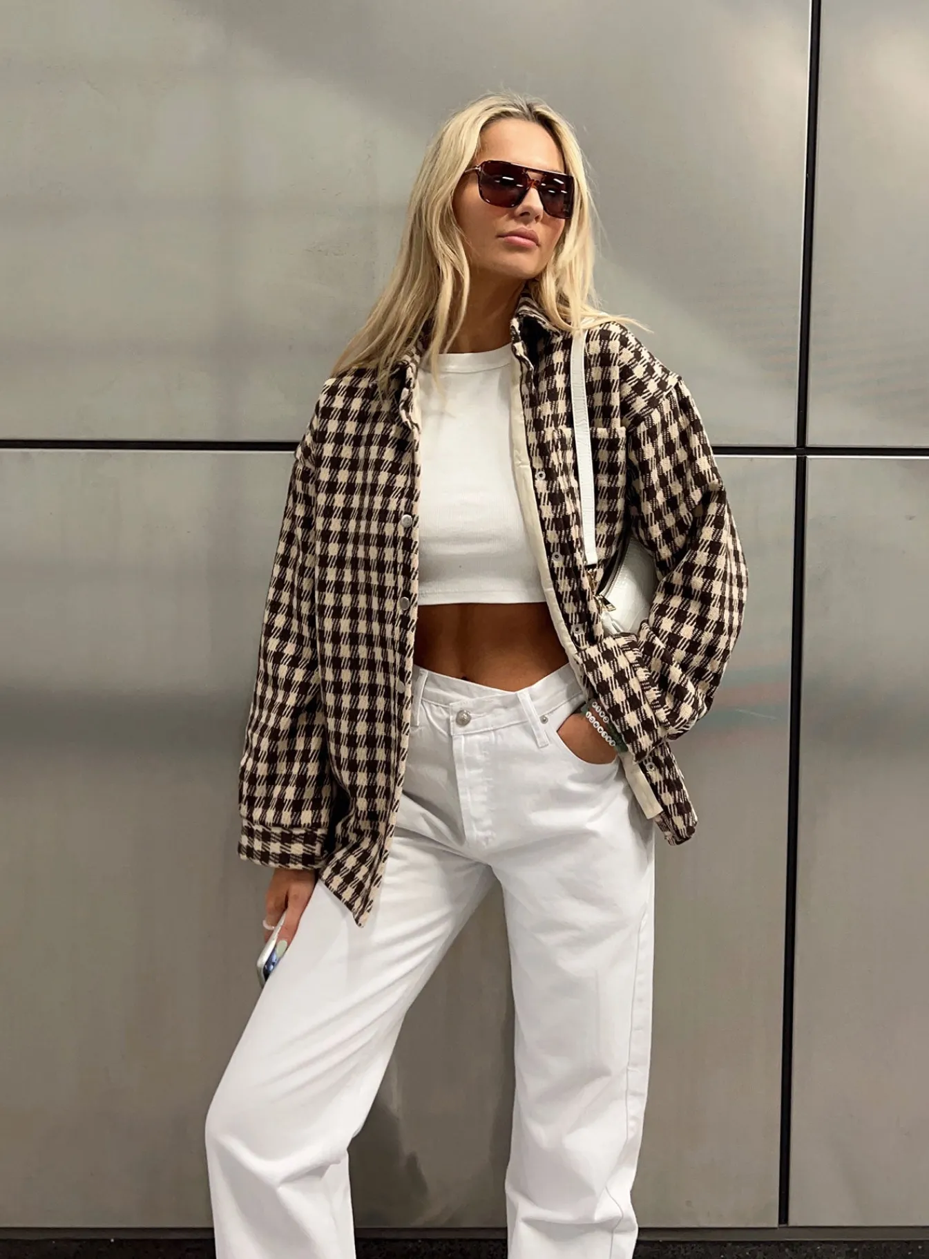Princess Polly Holly Asymmetric Straight Leg Jeansdenim White New