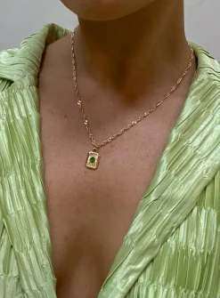 Princess Polly Honeydew Necklace/ Green   Gold Cheap