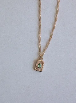 Princess Polly Honeydew Necklace/ Green   Gold Cheap