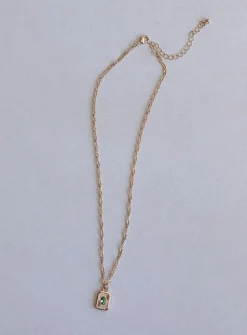 Princess Polly Honeydew Necklace/ Green   Gold Cheap