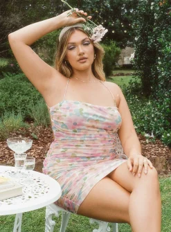 Princess Polly Hopeless Romantic Mesh Ruched Mini Dress Multi Best