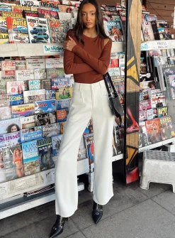 Princess Polly Hosanna Pants  Cream Fashion