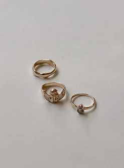 Princess Polly Hosanna Ring Pack Gold Cheap