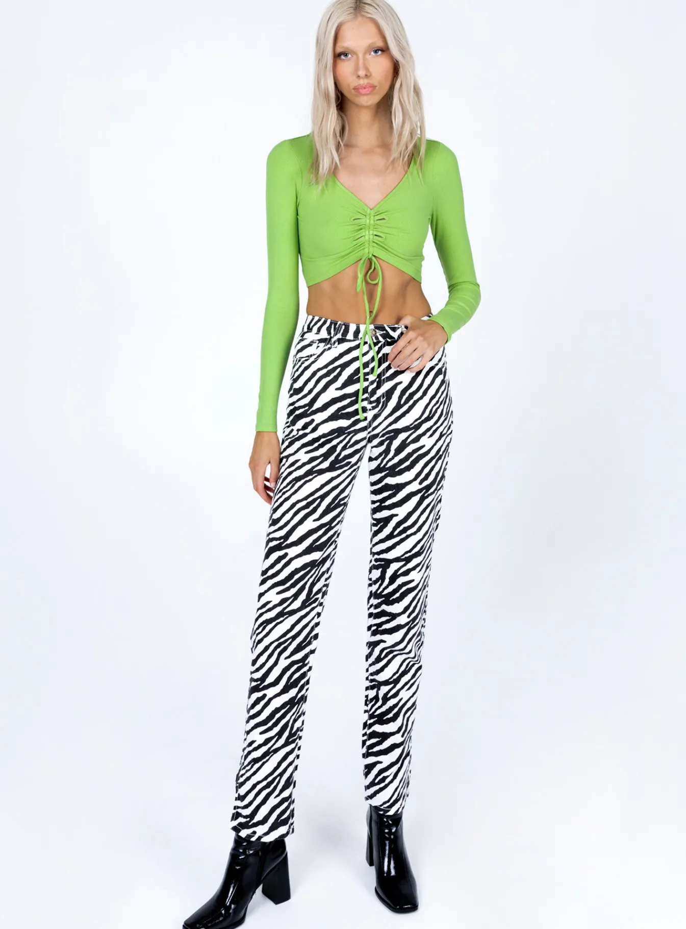 Princess Polly Hudson Long Sleeve Top Green Outlet
