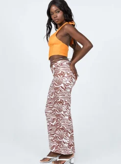 Princess Polly Hunter Maxi Skirt Zebra Brown New