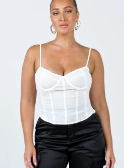Princess Polly Hunter Mesh Corset Ivory Cheap
