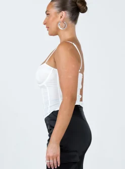 Princess Polly Hunter Mesh Corset Ivory Cheap