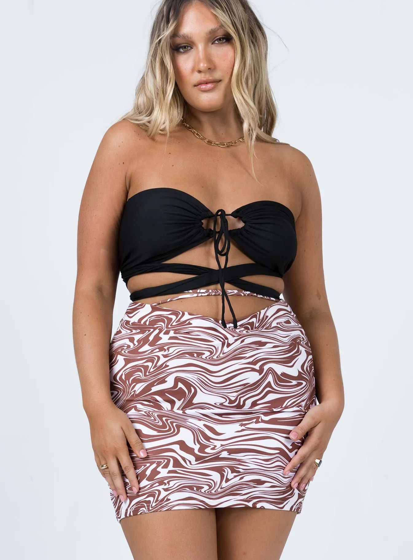Princess Polly Hunter Mini Skirt Zebra Brown Fashion