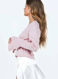 Princess Polly Hunton Long Sleeve Top Pink Sale