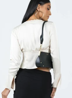 Princess Polly Hunton Long Sleeve Top  Cream Flash Sale