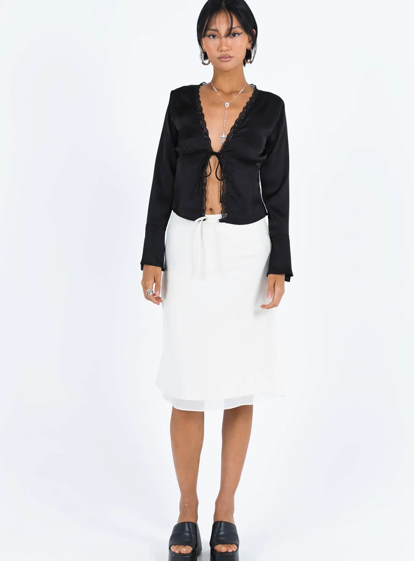 Princess Polly Hunton Long Sleeve Top Black Flash Sale