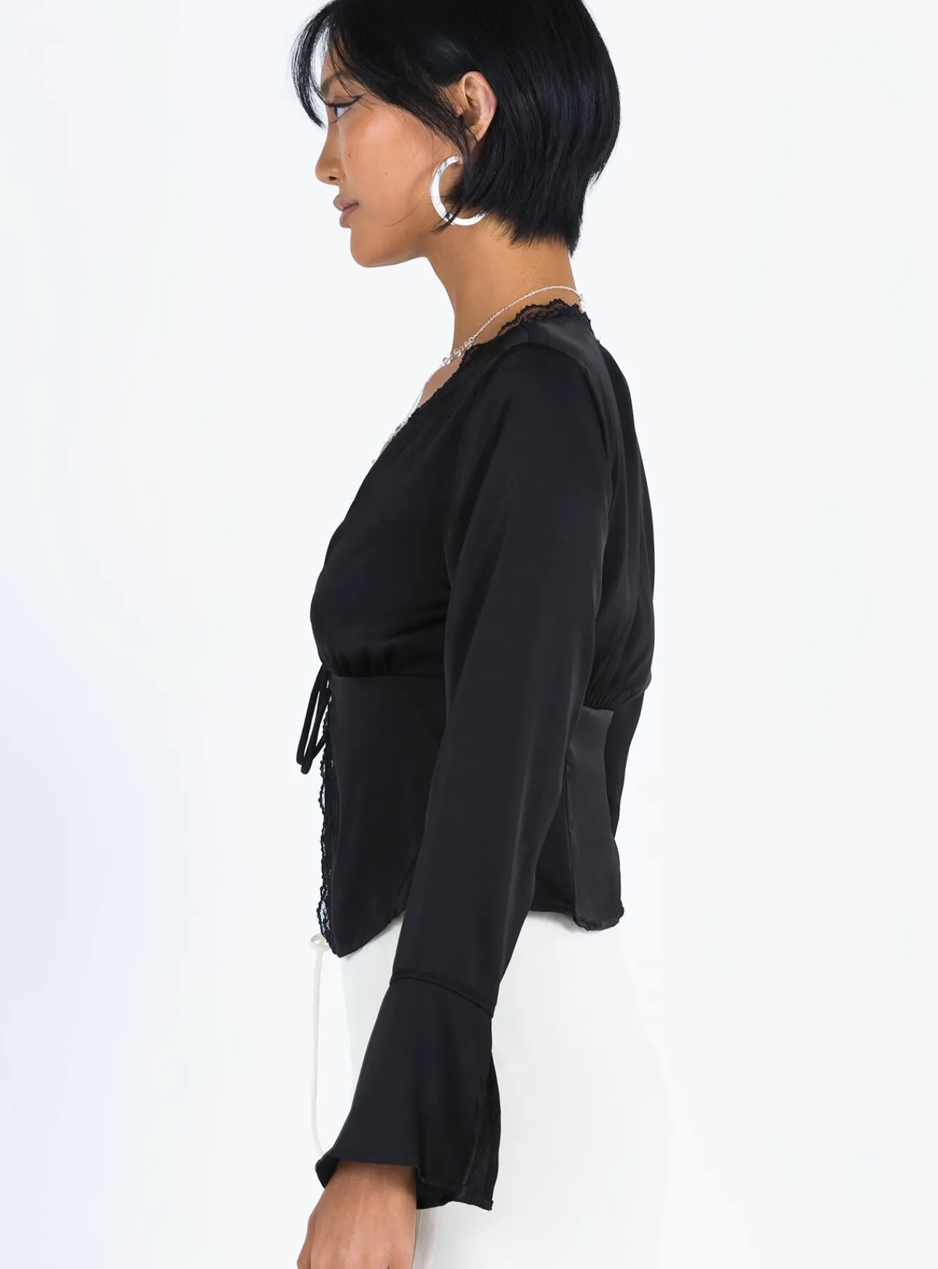 Princess Polly Hunton Long Sleeve Top Black Flash Sale