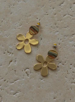 Princess Polly Huston Flower Earrings  Gold Best