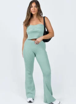 Princess Polly Hutchies Knit Pant Green Best Sale