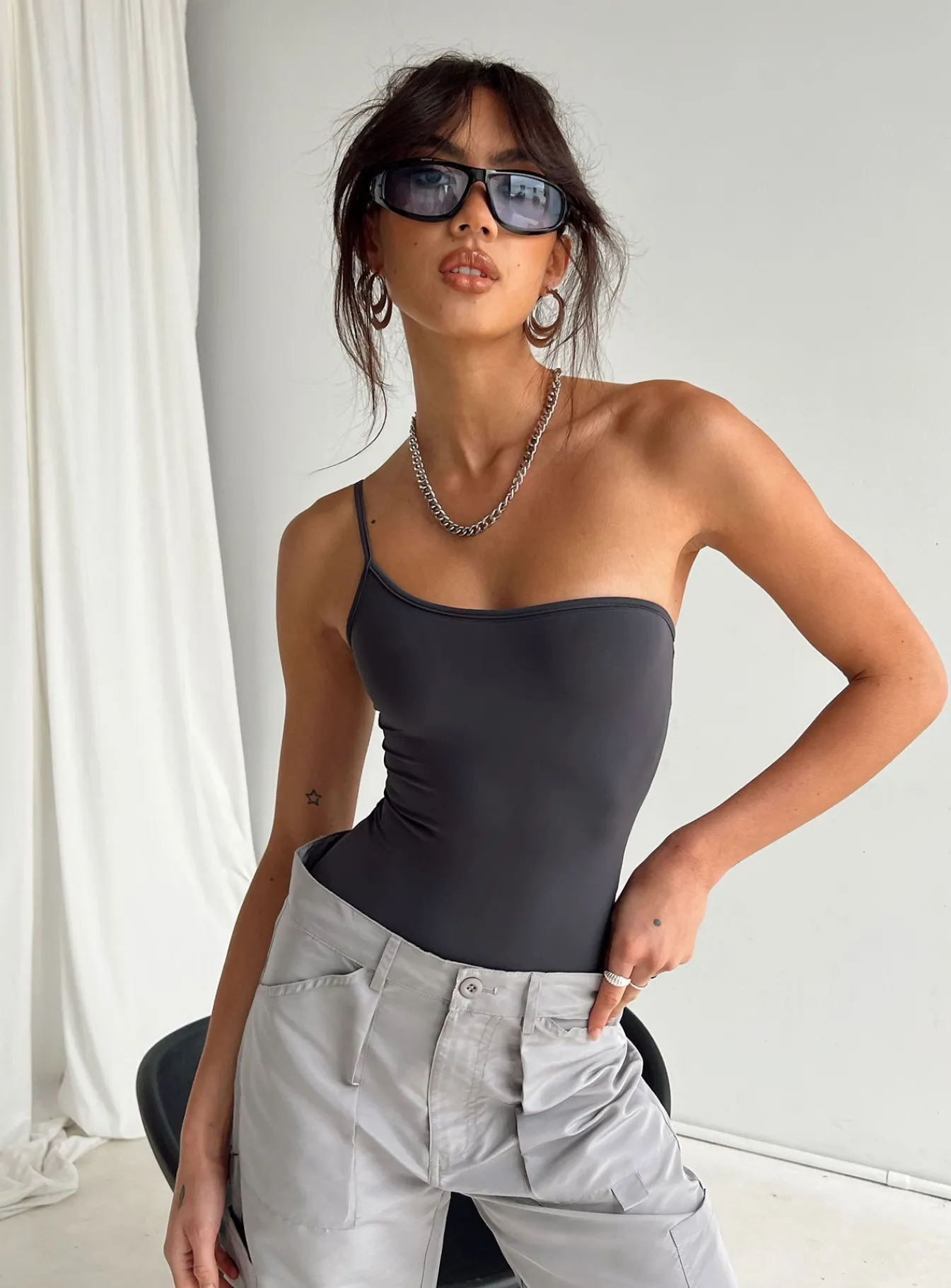 Princess Polly Hutter Bodysuit Grey Sale